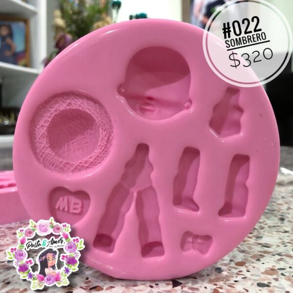 #022 Molde de Porcelana Fría Modelo Sombrero